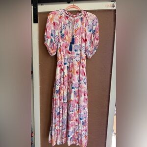 💖 THML Multicolor Floral Dress with Tassels NWOT